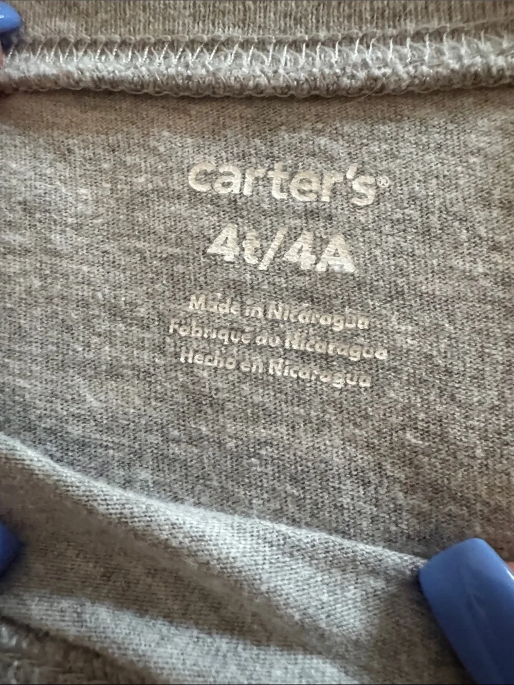 Carter's Gray Long Sleeve Tee with Red Truck Hearts